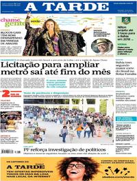 Capa do jornal A Tarde 05/01/2018
