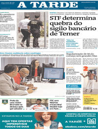 Capa do jornal A Tarde 06/03/2018