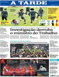 Capa do jornal A Tarde 06/07/2018