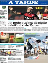 Capa do jornal A Tarde 07/06/2018
