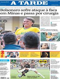 Capa do jornal A Tarde 07/09/2018