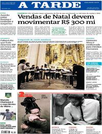 Capa do jornal A Tarde 07/12/2018