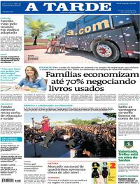 Capa do jornal A Tarde 08/01/2018