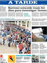 Capa do jornal A Tarde 08/05/2018
