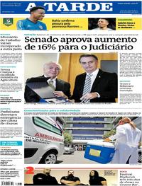 Capa do jornal A Tarde 08/11/2018
