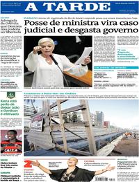 Capa do jornal A Tarde 09/01/2018