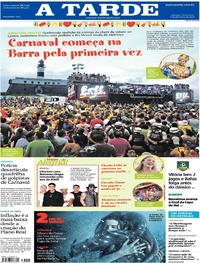 Capa do jornal A Tarde 09/02/2018