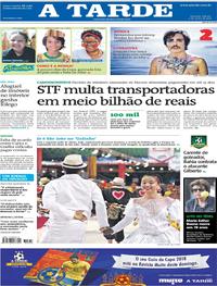 Capa do jornal A Tarde 09/06/2018
