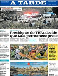 Capa do jornal A Tarde 09/07/2018