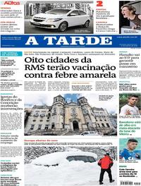 Capa do jornal A Tarde 10/01/2018