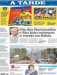 Capa do jornal A Tarde 10/06/2018