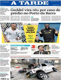 Capa do jornal A Tarde 10/07/2018