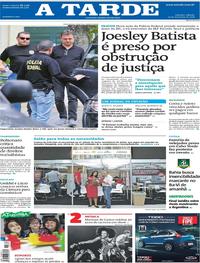 Capa do jornal A Tarde 10/11/2018