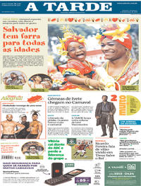 Capa do jornal A Tarde 11/02/2018