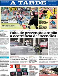 Capa do jornal A Tarde 11/06/2018