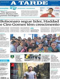 Capa do jornal A Tarde 11/09/2018