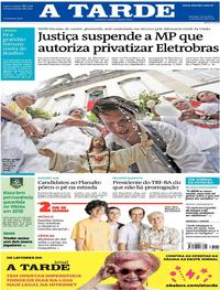 Capa do jornal A Tarde 12/01/2018