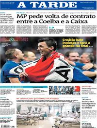 Capa do jornal A Tarde 12/07/2018