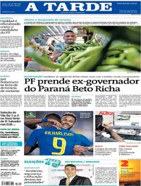 Capa do jornal A Tarde 12/09/2018