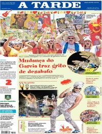 Capa do jornal A Tarde 13/02/2018