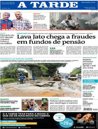 Capa do jornal A Tarde 13/04/2018