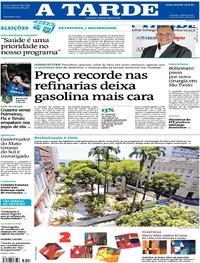 Capa do jornal A Tarde 13/09/2018
