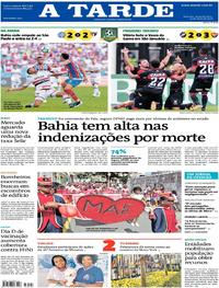Capa do jornal A Tarde 14/05/2018