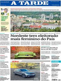 Capa do jornal A Tarde 15/08/2018