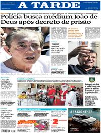 Capa do jornal A Tarde 15/12/2018