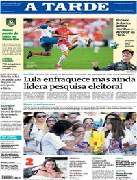 Capa do jornal A Tarde 16/04/2018