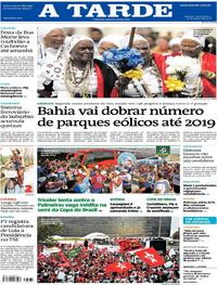 Capa do jornal A Tarde 16/08/2018