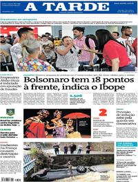 Capa do jornal A Tarde 16/10/2018