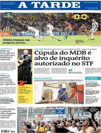 Capa do jornal A Tarde 17/05/2018