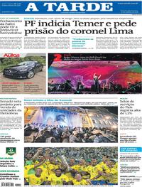Capa do jornal A Tarde 17/10/2018
