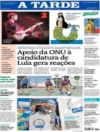 Capa do jornal A Tarde 18/08/2018