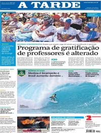 Capa do jornal A Tarde 18/12/2018