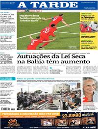Capa do jornal A Tarde 19/06/2018