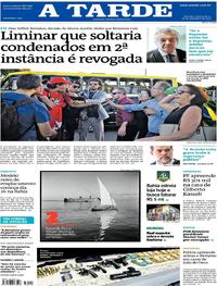 Capa do jornal A Tarde 20/12/2018