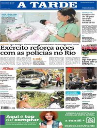 Capa do jornal A Tarde 21/02/2018