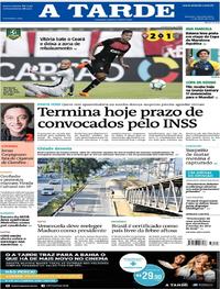 Capa do jornal A Tarde 21/05/2018