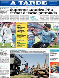 Capa do jornal A Tarde 21/06/2018