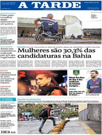 Capa do jornal A Tarde 21/08/2018
