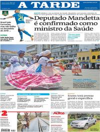 Capa do jornal A Tarde 21/11/2018