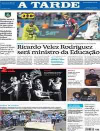 Capa do jornal A Tarde 23/11/2018