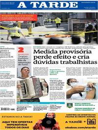 Capa do jornal A Tarde 24/04/2018