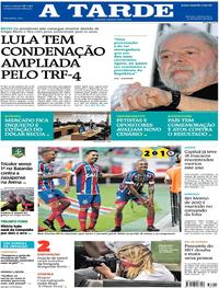 Capa do jornal A Tarde 25/01/2018