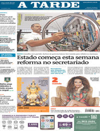 Capa do jornal A Tarde 25/02/2018