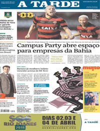 Capa do jornal A Tarde 25/03/2018