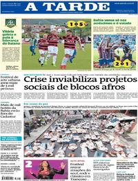 Capa do jornal A Tarde 26/02/2018