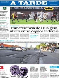 Capa do jornal A Tarde 26/04/2018